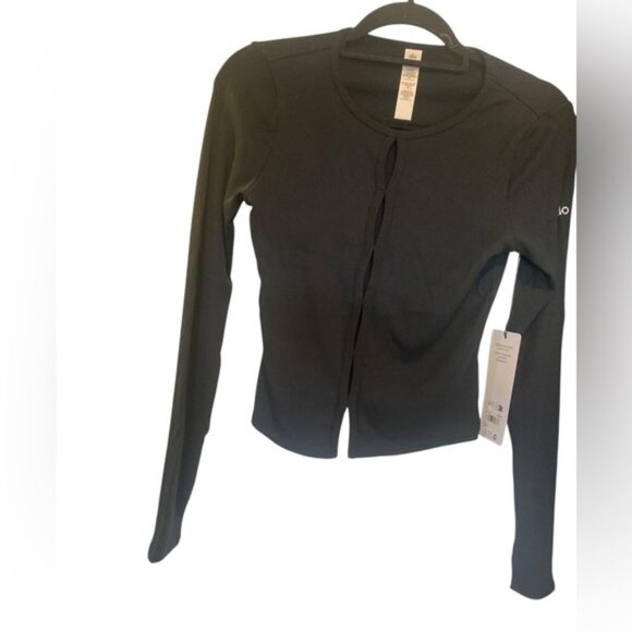 NWT Alo Yoga dreamlight long sleeve top BLACK Size M - Picture 1 of 4